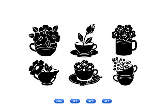 A Designer's Review of Floral Teacup Graphics for Branding & Crafts