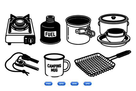 A Designer's Review of the Camping Cookware Clipart Set