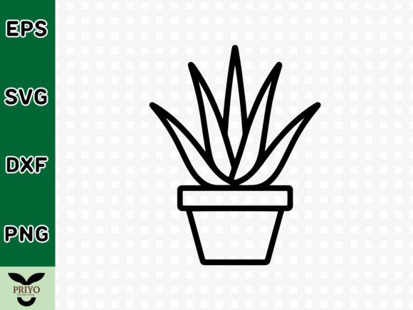 A Designer’s Review: Potted Aloe Vera Line Art for Embroidery