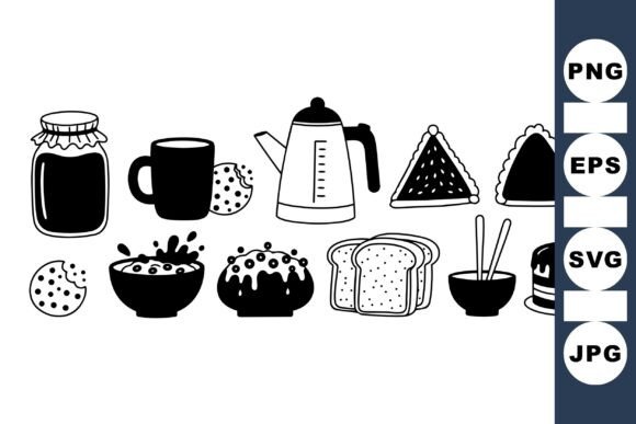 A Minimalist Clipart Set for Crafts and Graphics in the Kitchen
