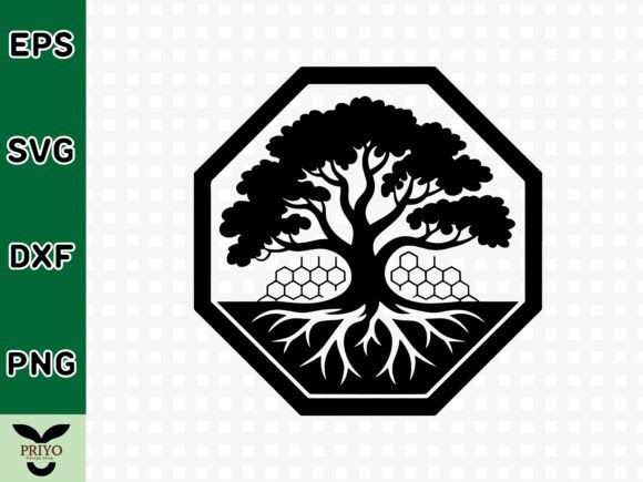 A Versatile Octagon Tree Graphic for Crafts & Branding