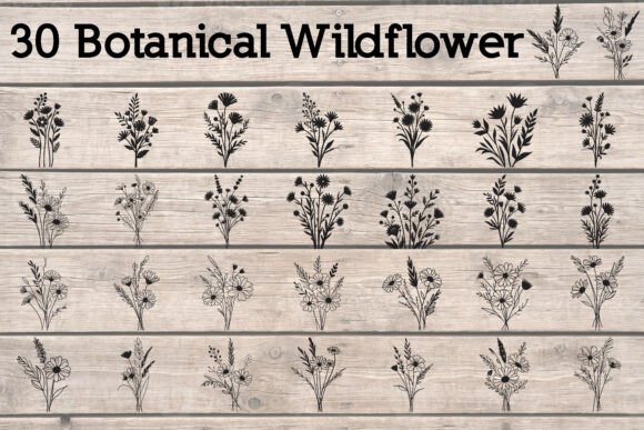 Botanical Wildflower Bundle: Elegant Graphics for Modern Crafts