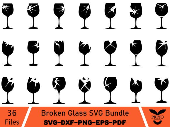 Broken Glass SVG Bundle for Commercial Crafts & Graphics