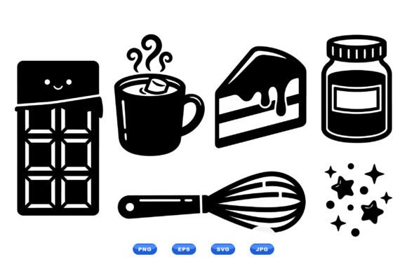 Cozy Cocoa Baking Icons: A Graphics Asset for Crafts and Brands
