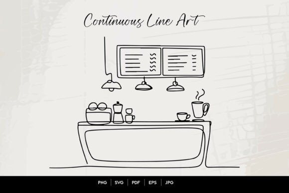 Evaluating Continuous Line Coffee Bar Graphics for Crafts & Brands