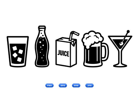 Evaluating Retro Drink Icon Clipart for Embroidery Projects