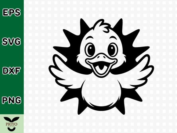 Kawaii Duck Silhouette: A Graphic Asset for Creative Crafts