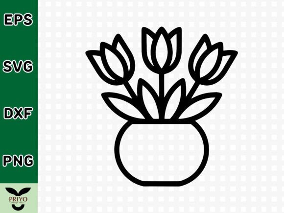 Minimalist Tulip Bouquet Graphics for Craft Product Creation