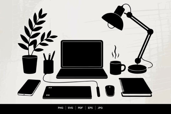Silhouette Desk Graphics for Craft & Brand Projects
